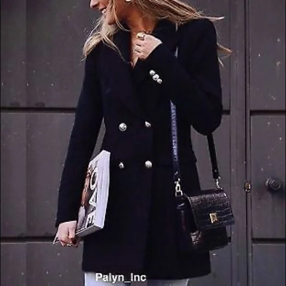 Frock Coat Zara Black Lapel Coat ZARA DOUBLE BREASTED FROCK COAT